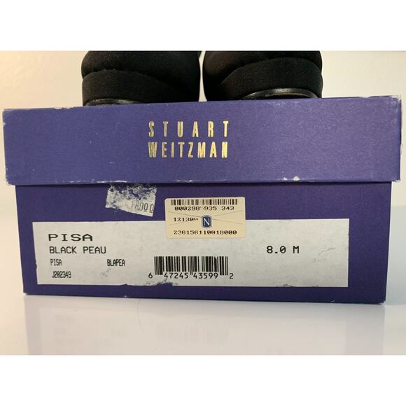 VTG STUART WEITZMAN Women size 8 Black Fabric Pisa Platform Pumps - Picture 16 of 16